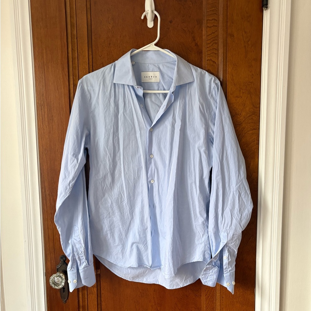 Sandro Paris Men’s Blue Dress Shirt - Small
